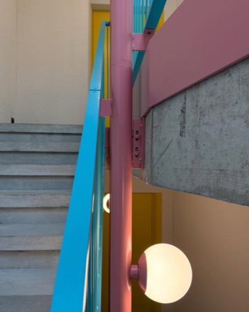 Treppenhäuser, Handläufe aus Beton, Metall · Siedlung Buchwiesen — BS+EMI Architektenpartner