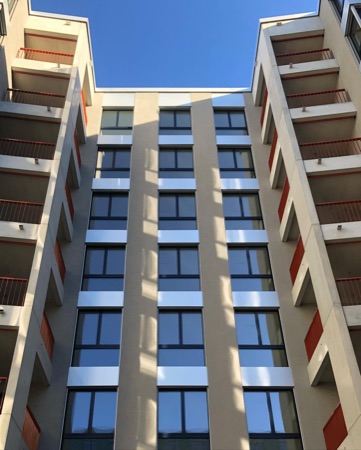 Fassaden, Fenster aus Beton, Metall · Manegg Mitte — Neff Neumann Architekten