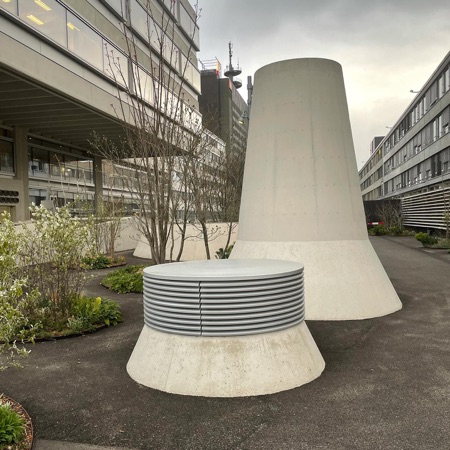 Fassaden, Höfe aus Beton, Metall · SRF News & Sport broadcasting building — Penzel Valier