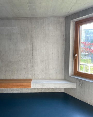 Fenster, Decken aus Beton, Holz · Wohnsiedlung Riedgraben — Blättler Dafflon Architekten