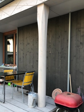 Fenster, Stützen aus Beton, Holz · Wohnüberbauung Maiengasse — Esch Sintzel Architekten