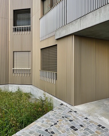 Fassaden, Fenster aus Beton, Metall · Wohnsiedlung Riedgraben — Blättler Dafflon Architekten