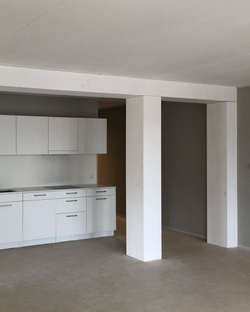 Küchen, Stützen aus Holz, Verputz · Haus Krokodil — ARGE Baumberger Stegmeier / KilgaPopp