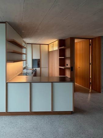 Küchen aus Beton, Holz · Mehrfamilienhaus Imfeldstrasse 5 und 7 — Huggenbergerfries Architekten