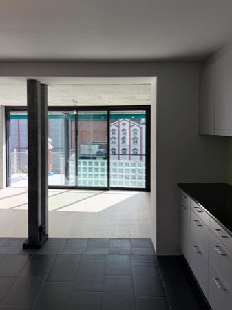 Fenster, Küchen aus Beton, Glas · Mehrfamilienhaus an der Limmat II — Schaub Zwicky Architekt:innen