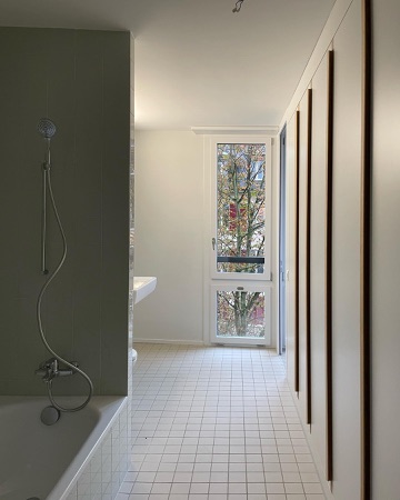Fenster, Bäder aus Glas, Keramik · Apartment Building Hofackerstrasse — EMI Architekten