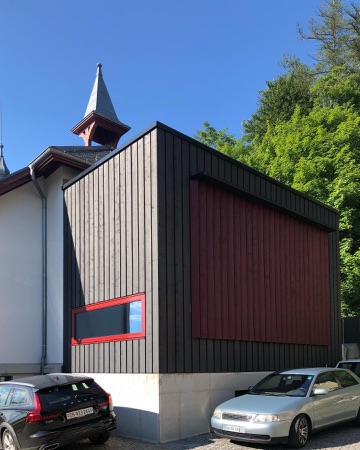 Fassaden, Fenster aus Beton, Holz · Hotel and Theater Rigiblick — Burkhalter Sumi Architekten