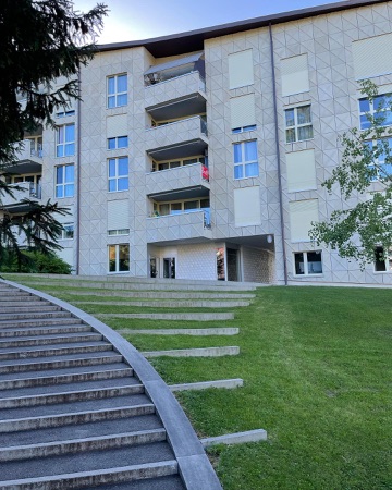 Fassaden, Balkone aus Beton, Keramik · Wohnsiedlung Schwamendinger-Dreieck, Baufeld A — BS+EMI Architektenpartner
