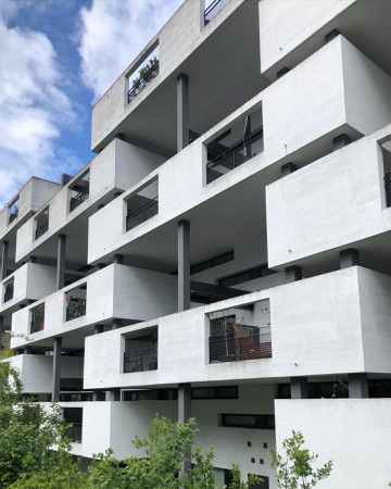 Fassaden, Handläufe aus Beton, Metall · Paul-Clairmont-Strasse — Gmür & Steib Architekten