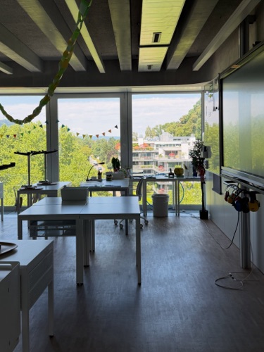 Fenster, Decken aus Beton · Campus Moos — E2A