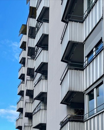 Fassaden, Balkone aus Metall, Glas · Alterssiedlung Felsenrain — Edy Rudolf Knupfer