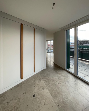 Türen, Balkone aus Metall, Glas · Apartment Building Hofackerstrasse — EMI Architekten