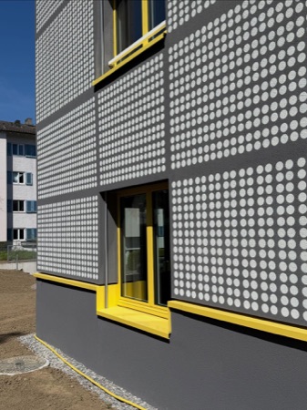 Fassaden, Fenster aus Glas, Verputz · Espenhof West — Weyell Zipse Architekten