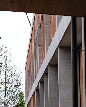 Fassaden, Stützen aus Beton, Holz · Kinderspital Zürich — Herzog & de Meuron