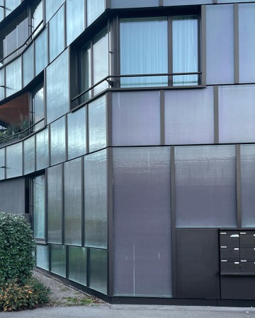 Fassaden, Fenster aus Metall, Glas · Wohnüberbauung Guggach — BS+EMI Architektenpartner