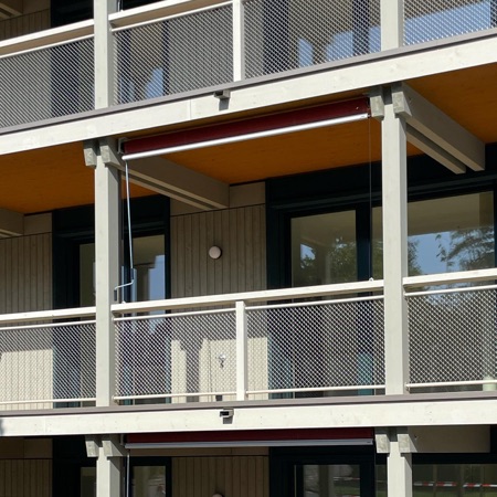 Fassaden, Handläufe aus Beton, Holz · Wohnsiedlung Asylstrasse — Fischer Architekten