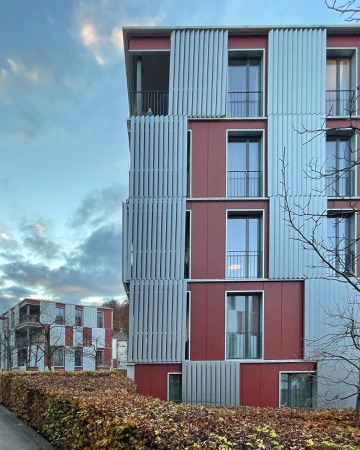 Fassaden, Fenster aus Metall, Glas · Wohnsiedlung Guggach — Althammer Hochuli Architekten