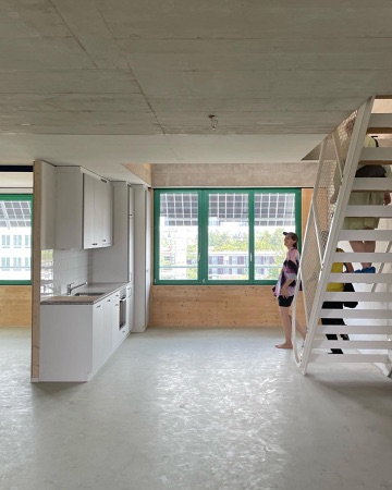 Treppenhäuser, Fenster aus Beton, Holz · Guggach III — Donet Schäfer Reimer Architekten