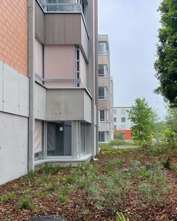 Fassaden, Fenster aus Beton, Glas · Wohnsiedlung Birchstrasse — Enzmann Fischer Partner