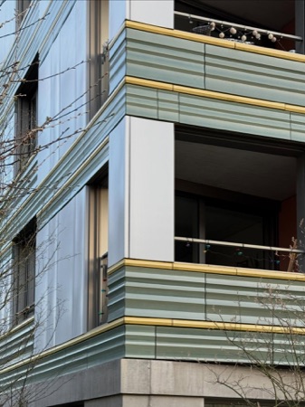 Fassaden, Balkone aus Beton, Glas · Wohnüberbauung Wydäckerring — Duplex Architekten