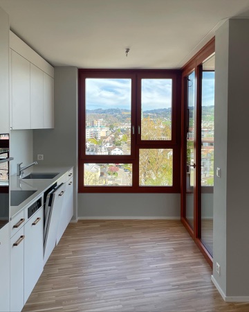 Fenster, Küchen aus Holz, Glas · Alterssiedlung Talstrasse — Baumberger Stegmeier Architektur