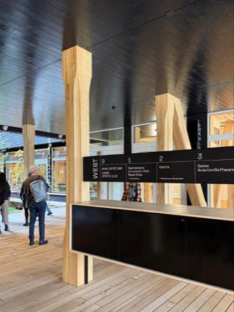 Stützen, Decken aus Holz, Glas · Hortus — Herzog & de Meuron