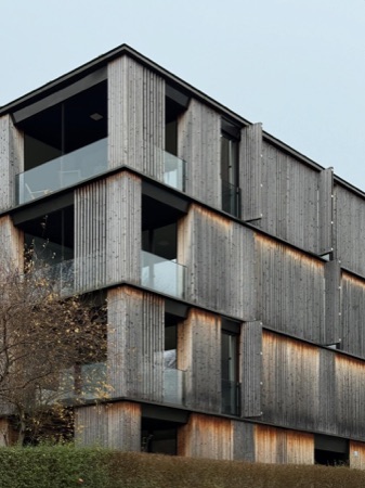 Fassaden, Balkone aus Holz, Metall · Escherpark, Apartment Buildings — E2A