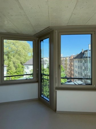 Fenster, Decken aus Beton, Holz · Wohnsiedlung Hardau I — Graber Pulver Architekten
