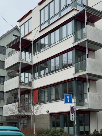 Fassaden, Fenster aus Beton, Glas · Neubau MFH Nordstrasse 174 — Roider Giovanoli Architekten