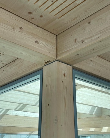 Stützen, Decken aus Holz, Glas · Gewerbe und Büro Buckhauserstrasse 40 — Oxid Architektur