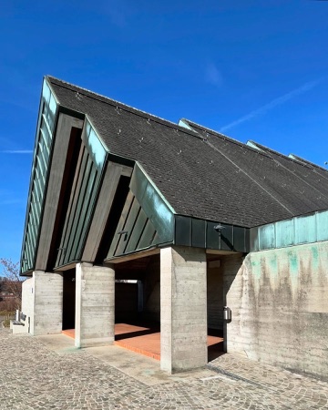 Fassaden, Eingänge aus Beton, Metall · Reformierte Kirche Effretikon — Ernst Gisel