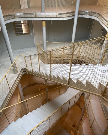 Treppenhäuser, Handläufe aus Beton, Metall · Glasi Quartier, Bülach — Duplex Architekten