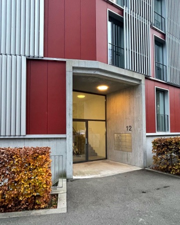 Fassaden, Türen aus Beton, Metall · Wohnsiedlung Guggach — Althammer Hochuli Architekten