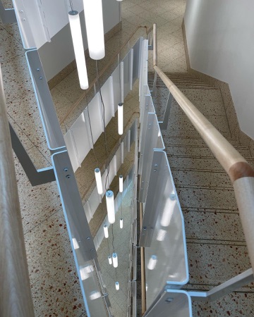 Treppenhäuser, Handläufe aus Holz, Metall · Alterssiedlung Talstrasse — Baumberger Stegmeier Architektur