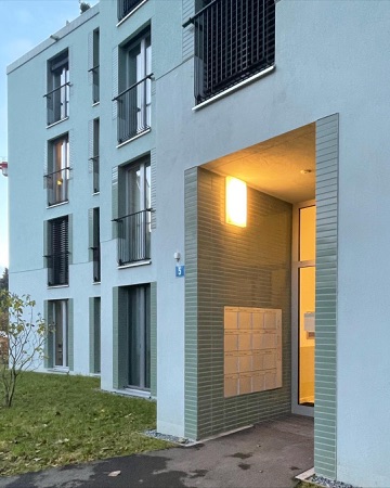 Fassaden, Türen aus Metall, Keramik · Wohnhäuser Allenmoostrasse — BDE Architekten